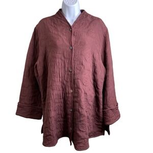 Vintage Ghost England Brown Embroidered Jacket Size M Oversized Statement Boho